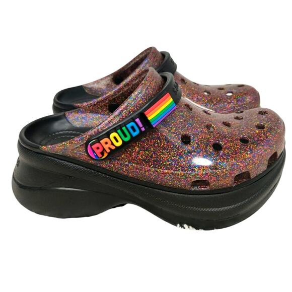 New platform glitter Pride Crocs sz - Picture 1 of 6